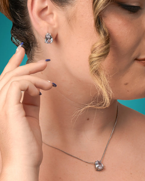 Goccia Brillante Stud Earrings Silver